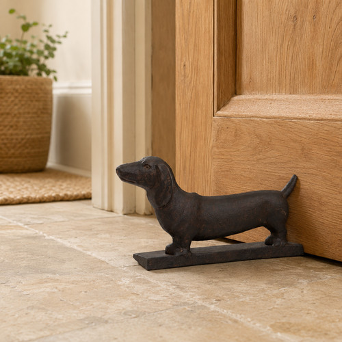 Metal dachshund doorstop - dachshund,