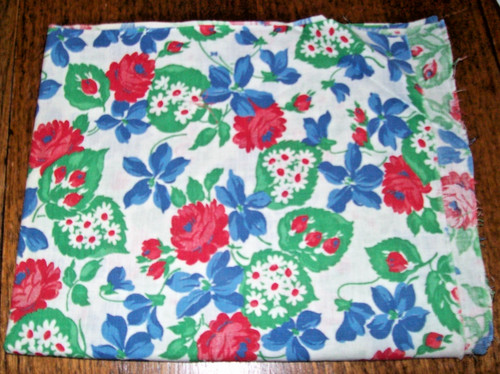 Vtg feed sack fabric red - vtg,