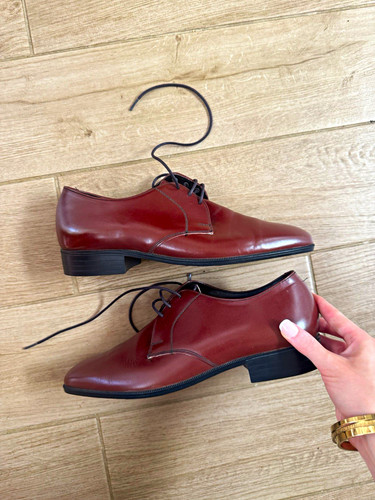 Brown leather derby - derby, dress