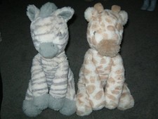Mamas & Papas Welcome To The World Ziggy Zebra + Geoffrey Giraffe 10" Soft Toys.
