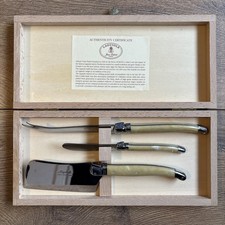 Laguiloe Jean Dubost Three Cheese Knives Boxed Made In France Beautiful Set
