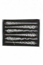 Gisela Graham Box of 6 Hanging Clear Glass Icicle Hanging Christmas Decorations