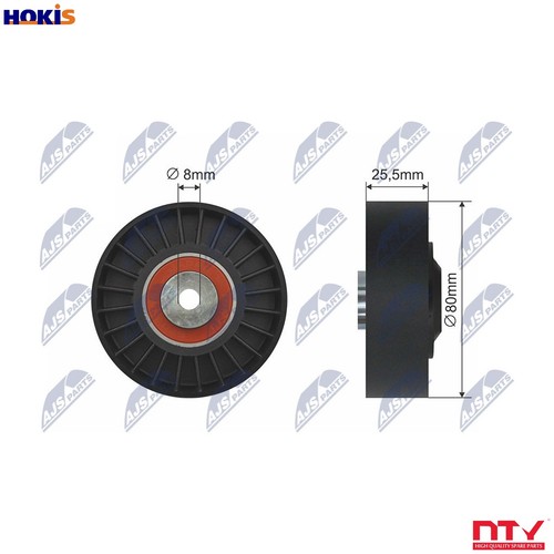 Deflectionguide pulley vribbed - pulley,