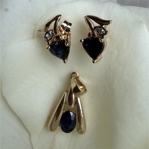14k yellow gold sapphire - 14k,