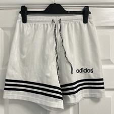 Vintage 90s ADIDAS White Drawstring Football Shorts Size M VGC