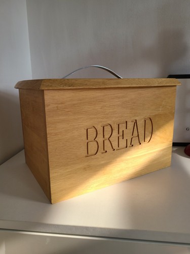 Bread bin large wood - wood, lift