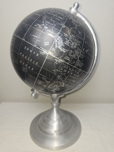 World globe black silver - black,