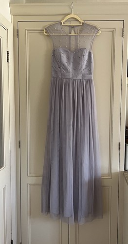 Grey maxi dress with - with, silver