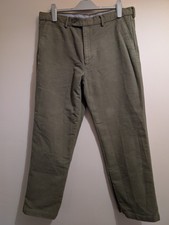 Samuel Windsor Moleskin Trousers Men W36 L28 Sage Green Chinos Straight Warm