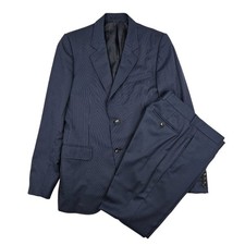 Gucci Mens Navy Wool Silk Pinstripe Jacket Trousers Suit Size 46 R