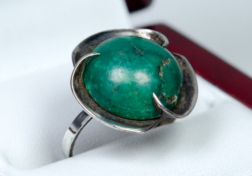 Silver antique art deco ring - antique,