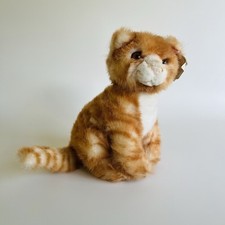 Russ Berrie Scatts The Cat Kitten Ginger White Soft Toy Sitting Plush 9”