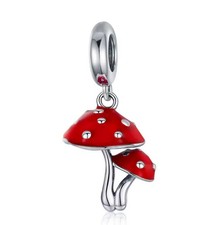 Toad Stool Pair Red Charm S925