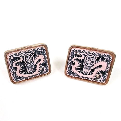 Large vintage dragon cufflinks - dragon,