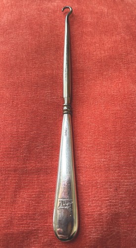 Antique silver button hook - antique,