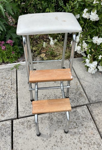 Vintage folding metal step - folding,