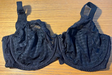 Black Prima Donna Bra 32F Underwire Unlined Cup Adjustable Strap 0162123