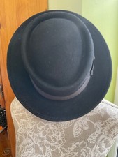 Le Paris Genuine Fur Felt Pork Pie Hat size 7 1/2 Black Breaking Bad
