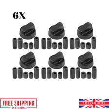 6X NEFF   BLACK COOKER OVEN HOB CONTROL KNOB & +5 ADAPTORS