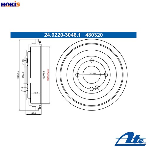 Brake drum 0220 3046 1 - brake,
