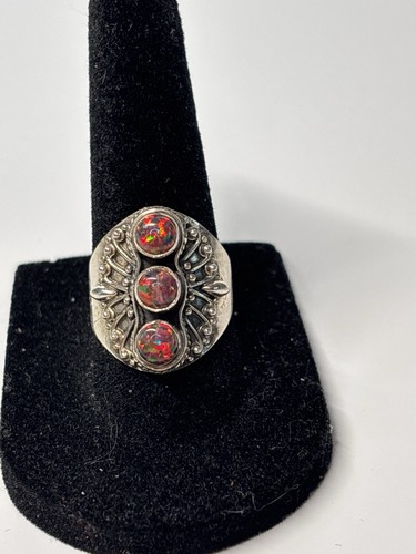 Sterling silver triple - triple, opal