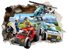 3D Smashed Wall Mural Lego City Wall Sticker Room Gaming Wall Art Kids Bedroom