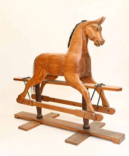 Antique rocking horse carved - antique,
