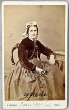 CDV LADY NAMED JANE DAVIES BY EASTHAM MANCHESTER FINE BONNET ROWBOTHAM PHOTO