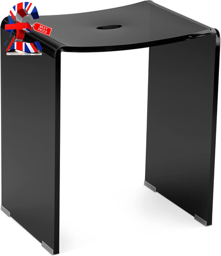 Black acrylic shower stool - acrylic,