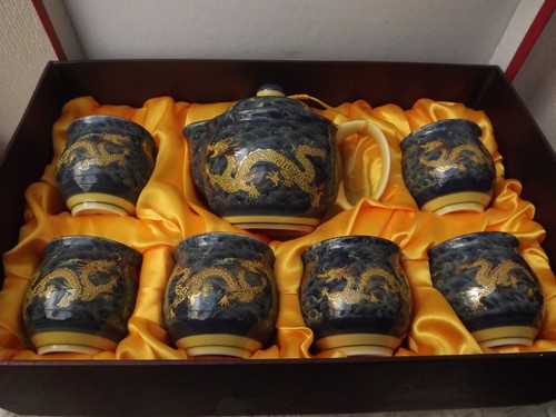 Chinese dragon tea set with - chinese,