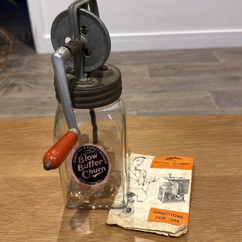Vintage blow glass butter hand - blow,