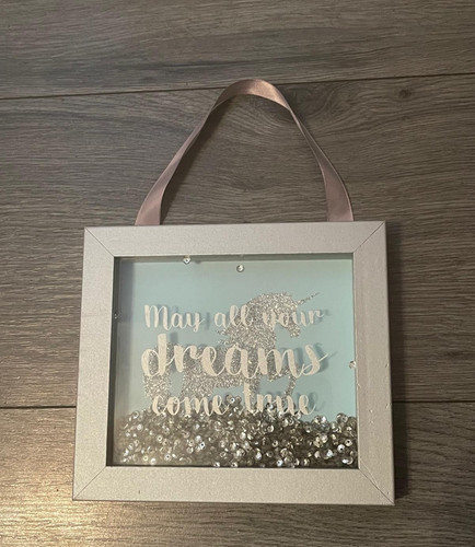 Unicorn sequin wood wall - sequin,
