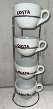 Costa Coffee 4 Stacking Cup Gift Set Espresso Cappuccino Flat White Mugs 