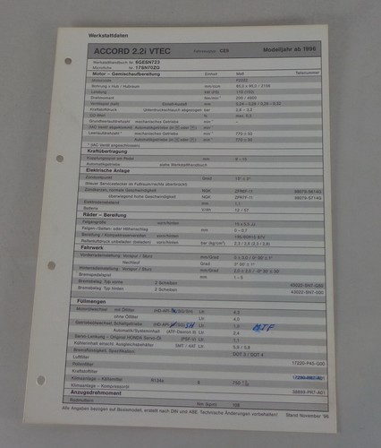 Inspection sheet honda accord - inspection,