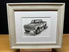 Drawing of 2nd Generation GMC C10 CK Two-Tone Pickup Truck Pencil Sketch Picture