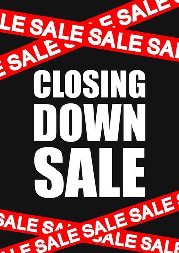 Closing down sale sign notice - sale,