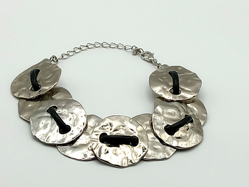 Vintage chunky hammered disc - vintage,