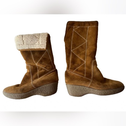 Vintage 70s suede wedge boots - 70s,