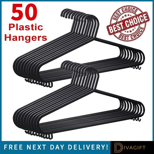 Adult black coat hangers - 50,