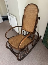 Bentwood A3002 Thonet Rocking Chair Rattan Seat - Brown 60s 70s vintage antique