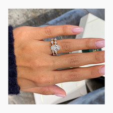 Diamond Oval Ring Band Set VS1