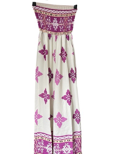 Boho floral smocked - boho, strapless