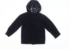 Designers at Debenhams Boys Black Wool Blend Duffle Coat 5 Years Hooded