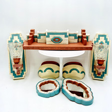 Vtg 7pc Burwood Aztec Mirror