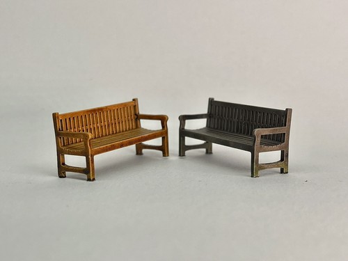 Wooden park platform bench - platform,