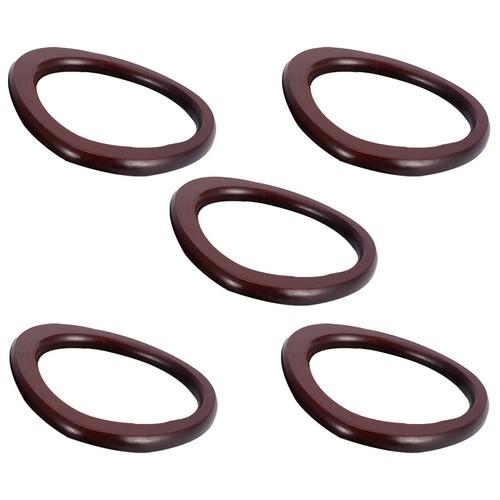 5pcs oval wooden bag handles - wooden,