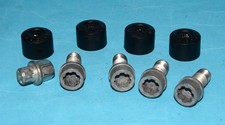 VW CADDY FOUR LOCKING WHEEL NUTS - REMOVAL TOOL AND DUSTCAPS. WILL FIT OTHER VW.
