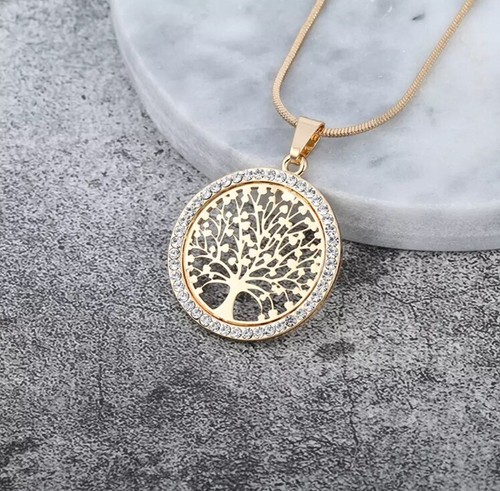 Gold tree life round - tree,