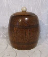 Vintage Oak Tobacco Jar Complete With Liner Circa 1950's