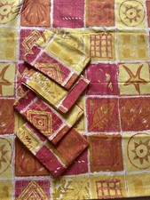 Double Duvet Set with 4 Pillowcases - Abstract Yellow Orange Red Pattern BHS